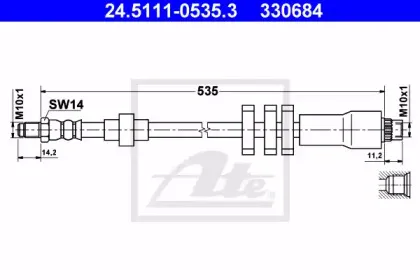24.5111-0535.3 ATE Тормозной шланг