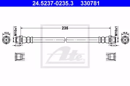 24.5237-0235.3 ATE Тормозной шланг