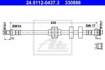 24.5112-0437.3 ATE Тормозной шланг