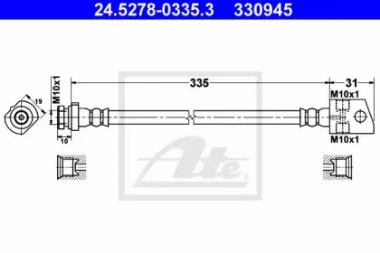 24.5278-0335.3 ATE Тормозной шланг