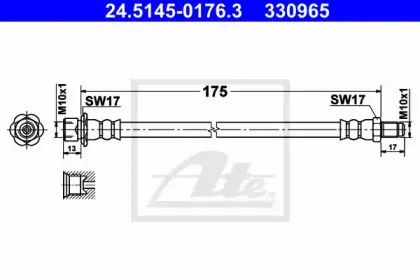 24.5145-0176.3 ATE Тормозной шланг