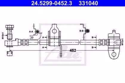 24.5299-0452.3 ATE Тормозной шланг
