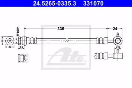 24.5265-0335.3 ATE Тормозной шланг