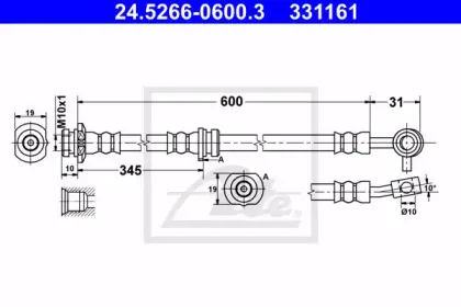 24.5266-0600.3 ATE Тормозной шланг