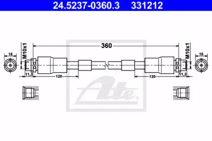 24.5237-0360.3 ATE Тормозной шланг