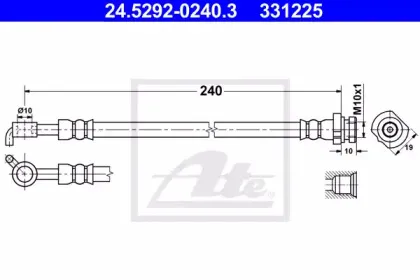 24.5292-0240.3 ATE Тормозной шланг
