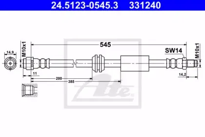 24.5123-0545.3 ATE Тормозной шланг