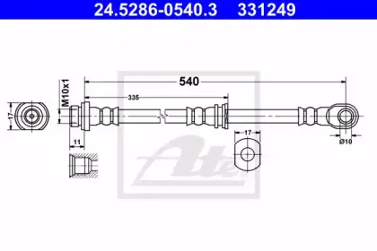 24.5286-0540.3 ATE Тормозной шланг