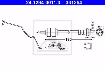 24.1294-0011.3 ATE Тормозной шланг