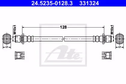 24.5235-0128.3 ATE Тормозной шланг