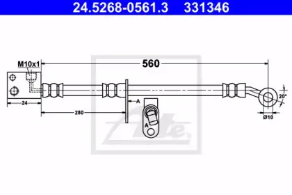 24.5268-0561.3 ATE Тормозной шланг