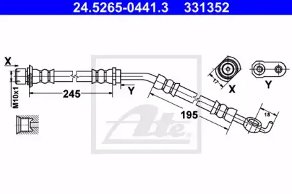 24.5265-0441.3 ATE Тормозной шланг