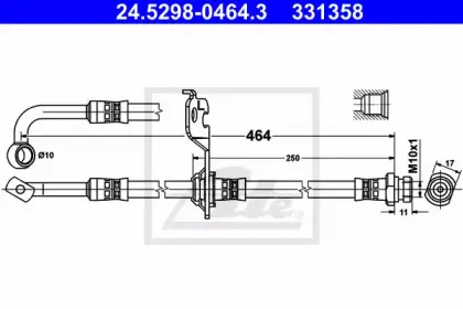 24.5298-0464.3 ATE Тормозной шланг