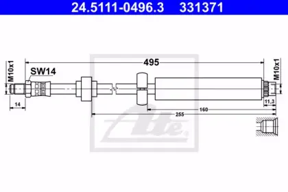 24.5111-0496.3 ATE Тормозной шланг