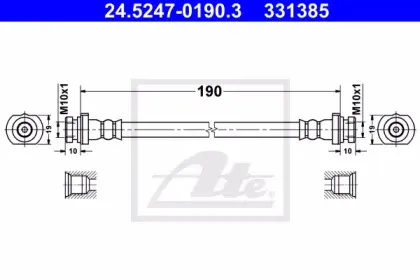 24.5247-0190.3 ATE Тормозной шланг