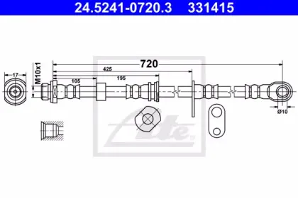 24.5241-0720.3 ATE Тормозной шланг