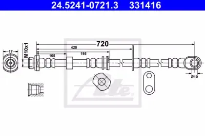 24.5241-0721.3 ATE Тормозной шланг