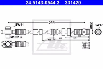 24.5143-0544.3 ATE Тормозной шланг