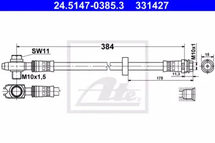 24.5147-0385.3 ATE Тормозной шланг
