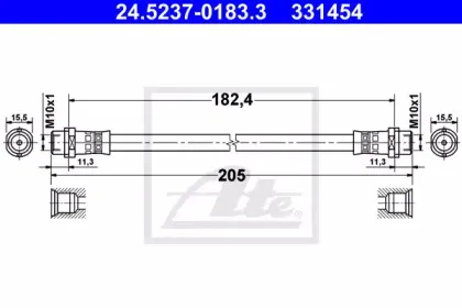 24.5237-0183.3 ATE Тормозной шланг