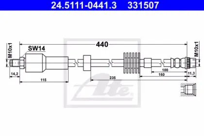 24.5111-0441.3 ATE Тормозной шланг