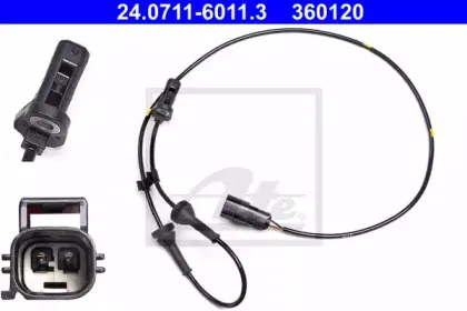 24.0711-6011.3 ATE Датчик, частота вращения колеса