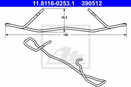 11.8116-0253.1 ATE Пружина, тормозной суппорт