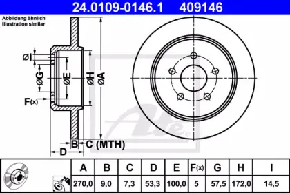24.0109-0146.1 ATE Тормозной диск