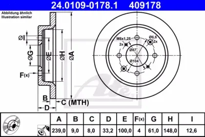 24.0109-0178.1 ATE Тормозной диск