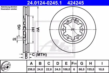 24.0124-0245.1 ATE Тормозной диск