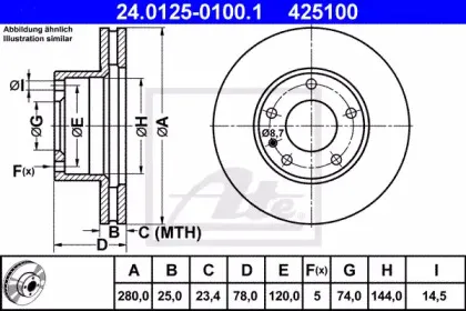 24.0125-0100.1 ATE Тормозной диск