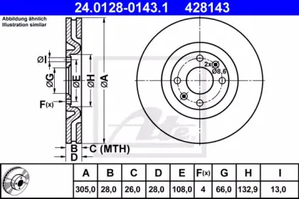 24.0128-0143.1 ATE Тормозной диск