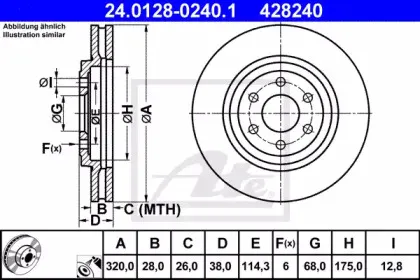 24.0128-0240.1 ATE Тормозной диск