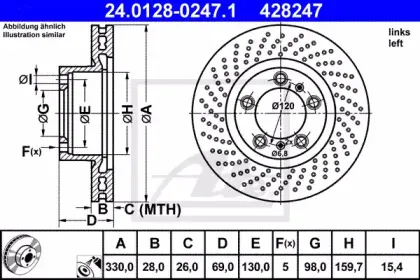 24.0128-0247.1 ATE Тормозной диск