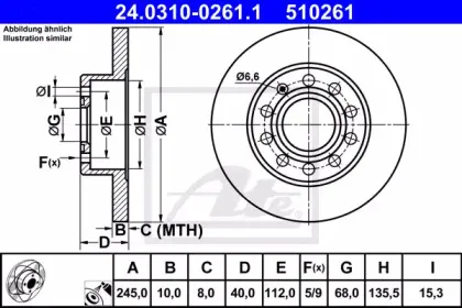 24.0310-0261.1 ATE Тормозной диск