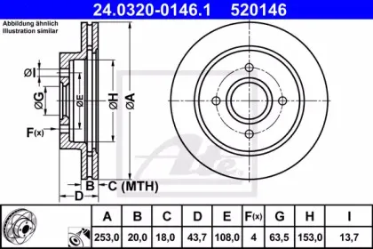 24.0320-0146.1 ATE Тормозной диск