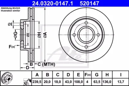 24.0320-0147.1 ATE Тормозной диск