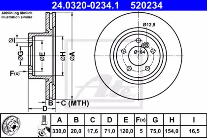 24.0320-0234.1 ATE Тормозной диск