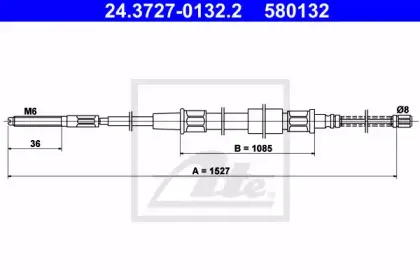 24.3727-0132.2 ATE Трос, стояночная тормозная система