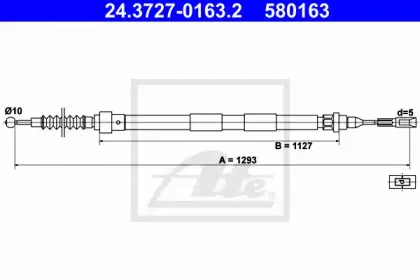 24.3727-0163.2 ATE Трос, стояночная тормозная система