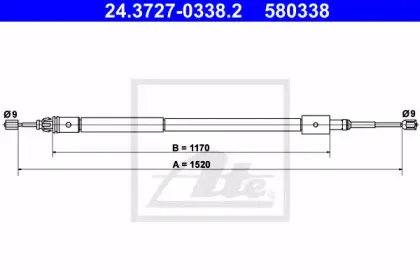 24.3727-0338.2 ATE Трос, стояночная тормозная система