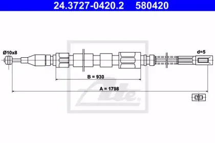 24.3727-0420.2 ATE Трос, стояночная тормозная система