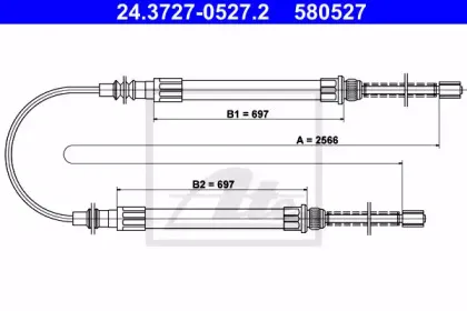 24.3727-0527.2 ATE Трос, стояночная тормозная система