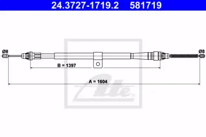 24.3727-1719.2 ATE Трос, стояночная тормозная система
