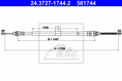 24.3727-1744.2 ATE Трос, стояночная тормозная система