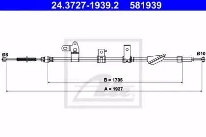 24.3727-1939.2 ATE Трос, стояночная тормозная система