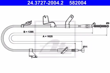 24.3727-2004.2 ATE Трос, стояночная тормозная система