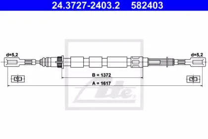 24.3727-2403.2 ATE Трос, стояночная тормозная система