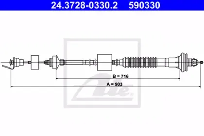 24.3728-0330.2 ATE Трос, управление сцеплением
