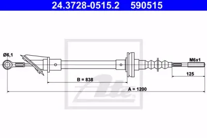 24.3728-0515.2 ATE Трос, управление сцеплением